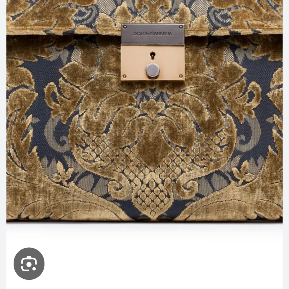 Dolce & Gabbana Baroque Gold and Black Patterned Clutch